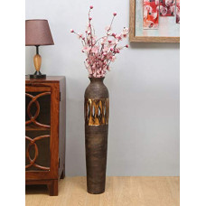 Deals, Discounts & Offers on  - @home by Nilkamal Magna Bottom Cutwork Vase (Brown)