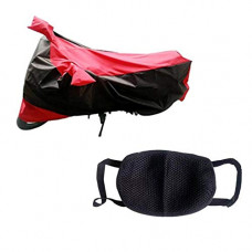 Deals, Discounts & Offers on Accessories - Kandid Red & Black Dust and Water Resistant Double Mirror Pocket Bike Cover For Yamaha Fazer 25
