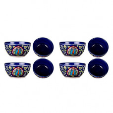 Deals, Discounts & Offers on  - Caffeine Ceramic Handmade Blue Jaipuri Katori Bowl (Set of 8)