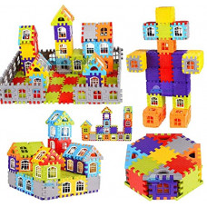 Deals, Discounts & Offers on  - FunBlast Building Blocks for Kids, (72 Pieces Blocks) House Building Blocks with Windows, Block Game