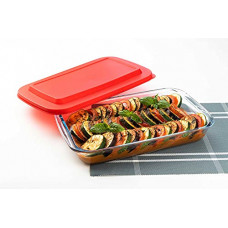 Deals, Discounts & Offers on  - Signoraware Bake 'N' Serve Rectangle Dish Bakeware Safe and Oven Safe Glass with Plastic Lid, 2200ml, Set of 1, Clear