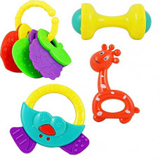 Deals, Discounts & Offers on  - VARIYA ENTERPRISE Baby Rattle Toys For Kids, Set of 4 Pcs - Colourful Lovely Attractive Rattles and Teether for Babies, Toddlers, Infants & Children Rattles Rattle Toys