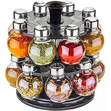 Deals, Discounts & Offers on  - LEVERET Multipurpose Plastic Big Revolving Spice Rack 16 in 1 / Masala Rack Set/Condiment Set/Spice Container