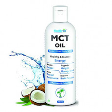 Deals, Discounts & Offers on  - Healthvit MCT Oil From Coconut Oil Unsweetened Keto Diet Sports, Non GMO, Gluten Free - 100ml
