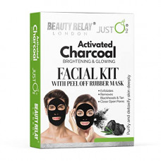 Deals, Discounts & Offers on Beauty Care - Beauty Relay London Just O2 Activated Charcoal Facial DIY(Do It Yourself) Kit. Removes BlackHead & Tan .With Peel of rubber Mask . Detox & Purify Skin.Suitable All Skin type