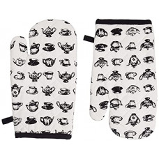 Deals, Discounts & Offers on  - Amazon Brand - Solimo 100% Cotton Padded Oven Gloves, Teapots (White)