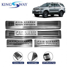 Deals, Discounts & Offers on  - Kingsway - Stainless Steel Foot Step Sill Scuff Plates For Toyota Fortuner (Model Year : 2008-2017) (Stainless Steel, Set of 4)