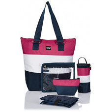 Deals, Discounts & Offers on Baby Care - Amazon Brand - Solimo 5-Piece Tote Diaper Bag, Pink