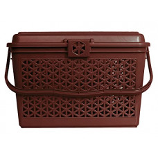 Deals, Discounts & Offers on  - Kuber Industries Plastic Multipurpose Trendy Shopping Small Basket with Lid (Dark Brown)-HS_38_KUBMART21153