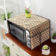 Deals, Discounts & Offers on  - PrettyKrafts Microwave Oven Top Cover, Microwave Cover with Pockets Free Size, with 4 Utility Pockets, Trio Beige