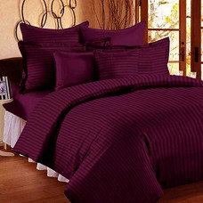 Deals, Discounts & Offers on  - AEROHAVEN Linen 100% Cotton 210 Tc Queen Bed Size Bedsheet with 2 Pillow Covers - (90 inch x 100 inch), Wine