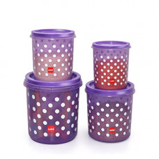 Deals, Discounts & Offers on  - Cello Hi Fresh Safe Plastic Jumbo Container, 4 PC (Capacity - 5ltrs, 7ltrs, 10ltrs & 15ltrs), Purple