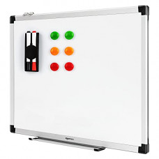 Deals, Discounts & Offers on  - AmazonBasics Whiteboard Drywipe Magnetic with Pen Tray and Aluminium Trim, 6 Magnets, 1 Eraser