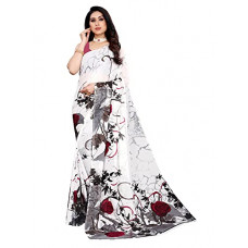 Deals, Discounts & Offers on Women - SIRIL Women's Floral Printed Georgette Saree with Unstitched Blouse Piece