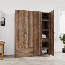 Deals, Discounts & Offers on Furniture - @home by Nilkamal Avery 4 Door Wardrobe (Modi Wenge)