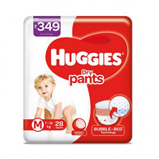 Deals, Discounts & Offers on Baby Care - Huggies Dry Pants, Medium (M) Size Baby Diaper Pants, 28 count, with Bubble Bed Technology