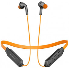 Deals, Discounts & Offers on Headphones - UBON Bluetooth Headphones Earphones 5.0 Wireless Headphones with Hi-Fi Stereo Sound, 12Hrs Playtime, Lightweight Ergonomic Neckband, Water-Resistant Magnetic Earbuds, Voice Assistant & Mic (Orange)