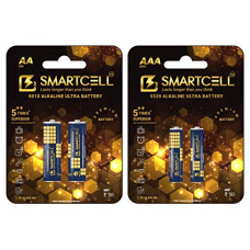 Deals, Discounts & Offers on Electronics - Smartcell 1.5V AA & AAA Non-Rechargeable Alkaline Premium Series Battery - Combo Pack of 4