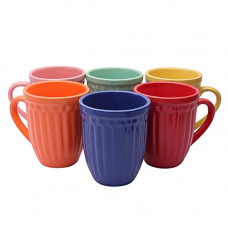 Deals, Discounts & Offers on  - Anwaliya Army Series Ceramic Coffee Mugs, 280 ml, Set of 6, Multi Conical (Color May Vary)