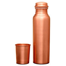 Deals, Discounts & Offers on  - Signoraware Copper Bottle with Glass (Matt) (Pack of 1 Bottle + 1 Glass 275 ml)