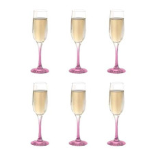 Deals, Discounts & Offers on  - Cello Elegance Glass Champagne Tumblers, Set of 6, 210ml Each, Pink