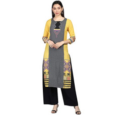Deals, Discounts & Offers on Women - Vaamsi Crepe Printed Kurti(VPK1760_Yellow_Free Size)