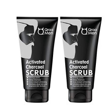 Deals, Discounts & Offers on Beauty Care - Qraa Men Activated Charcoal Scrub, 200 g (Pack of 2)