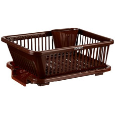 Deals, Discounts & Offers on  - Amazon Brand - Solimo Kitchen Rack With Detachable Cutlery Holder And Drain Tray, Brown