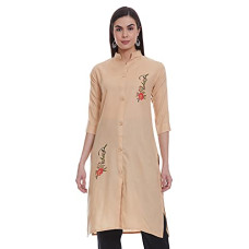 Deals, Discounts & Offers on Women - [Size XXL] OM SAI LATEST CREATION Slub-Rayon Three-Fourth Sleeve Printed A-Line Kurti