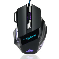 Deals, Discounts & Offers on  - Gaming Mouse, Wired Mouse, Mouse For Laptops/PC, RGB with 7 LED Colors, 7 Button with Rapid Fire Key, Lightweight with Braided Cable (Black)