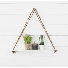 Deals, Discounts & Offers on Furniture - VAH Wall Hanging Shelf, Set of 1 Wood Floating Shelves for Wall Rustic Rope Shelves Plant Shelf Farmhouse Decor