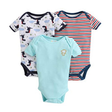 Deals, Discounts & Offers on Baby Care - [New Born] BUMZEE Baby Boys Half Sleeve Bodysuit Pack Of 3