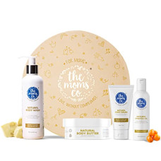 Deals, Discounts & Offers on Beauty Care - The Moms Co. All-Natural Complete Care Pregnancy Gift Box, 4-Piece Pregnancy Gift Set, Including Australian Certified Toxin-Free Body Butter & Belly Stretch Mark Oil