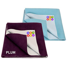Deals, Discounts & Offers on  - BeyBee Waterproof Cotton Bed Protector Sheet Combo (Plum + Sea Blue)