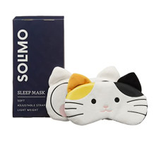Deals, Discounts & Offers on  - Amazon Brand - Solimo Sleep Mask, Designer Range, Ultra Smooth, Adjustable Strap, Total Blockout (Cute Cat Type 2, Pack Of 2)