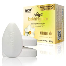 Deals, Discounts & Offers on Beauty Care - WOW Skin Science Nargis Bathing Bar - with Nargis Extract - Super Value Pack of 3 - Skin-Friendly with 5.5 pH - No Artifical Color, Parabens, Mineral Oil, Phthalates, Sulphate - 225g (75g X 3)