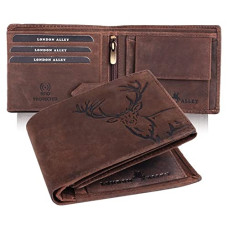 Deals, Discounts & Offers on Bags, Wallets & Belts - LONDON ALLEY Elk Vintage Brown RFID Blocking Men's Leather Wallet