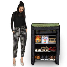 Deals, Discounts & Offers on  - Happer Plastic, Alloy Steel Premium 4-Tiers Multipurpose Check Print Storage Shoe Rack