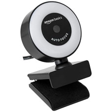 Deals, Discounts & Offers on  - Amazon Basics Auto Focus Full HD 1080P 2.1 Megapixel 30 FPS Ring Light Web Camera with Built-in Mic
