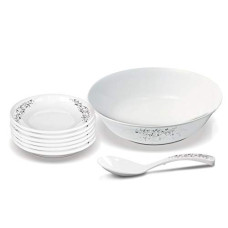 Deals, Discounts & Offers on  - Milton Dahi Balla Melamine Set of 8, Vine, Ivory