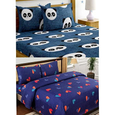 Deals, Discounts & Offers on  - Soniasaa Prime Collection Combo Pack of 2 Double Bedsheet with 4 Pillow Covers | 186 TC Soft Brushed Glace Cotton -Long Lasting & Wrinkle Free Bedsheet