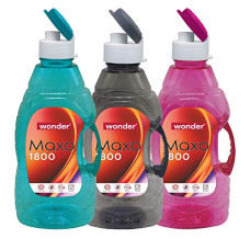 Deals, Discounts & Offers on  - Wonder Plastic Maxo 1800 Fliptop Fridge Bottle Set, 3 Pc Set 1800 Ml, Blue Grey Red Color, Made In India, Kbs02616