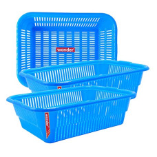Deals, Discounts & Offers on  - Wonder Natasha 1013 Fruit & Vegetable Multipurpose Basket, 3 Pieces, Blue