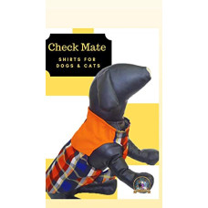 Deals, Discounts & Offers on  - [Size L] Kitty & The Woof Gang Orange, Blue and White Quirky Check Shirt with Orange Upper Back