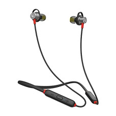 Deals, Discounts & Offers on Headphones - Infinity (JBL) Glide 120, in Ear Wireless Earphones with Mic, Deep Bass, Dual Equalizer, 12mm Drivers, Premium Metal Earbuds, Comfortable Flex Neckband, Bluetooth 5.0, IPX5 Sweatproof (Black & Red)
