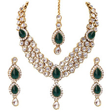 Deals, Discounts & Offers on Women - Lucky Jewellery Light Green Non-Precious Metal Jewellery Set For Women (2475-L1ZS-KD124-LG)