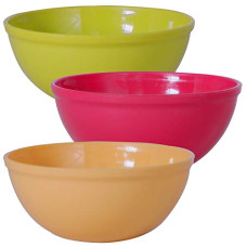 Deals, Discounts & Offers on  - Wonder Sigma 1000 Microwave Safe Premium Quality Multipurpose Plastic Bowl Set,3 pc Bowl 650 ml, Green Yellow Red Color, Made in India, KBS02223