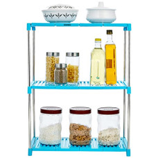 Deals, Discounts & Offers on  - Amazon Brand - Solimo Stainless Steel Kitchen Organiser Rack with 3 Shelves