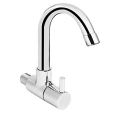 Deals, Discounts & Offers on Home Improvement - Ocko Wall Mounted Extended Swivel Spout Chrome Finished Brass Flora Sink Cock (Silver, Pack of 1)