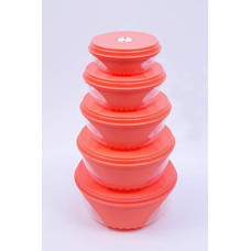 Deals, Discounts & Offers on  - Unica Plastic 2k Round Vent Lid Bowl, Multicolor, 5 Piece